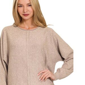 Zenana Outfitters Women's Sweater in Light Beige